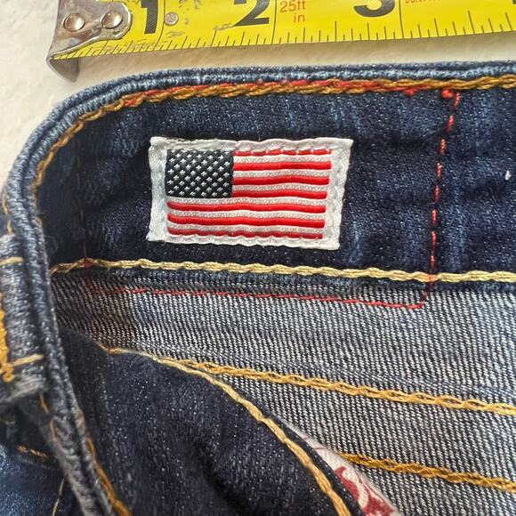 True Religion Women's Billy Jeans Size 28 Dark Wash Straight Denim Low Rise - Picture 10 of 15